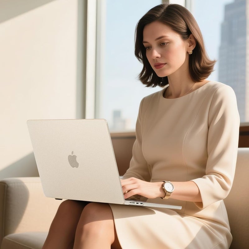 BlueSwan for MacBook Air 13 inch Case, M4 M3 M2 2026-2022 A3240 A3113 A2681, 100% Match Official Color, Scratch Resistant, Easy to Snap on, Air 13.6 Hard Shell Protective Laptop Cover, Starlight Clear - Image 3